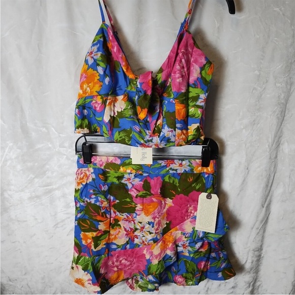NWT Lottie & Holly B-O-G Collective Floral Crop Top & Shorts Set Skort w Ruffles - Picture 11 of 12